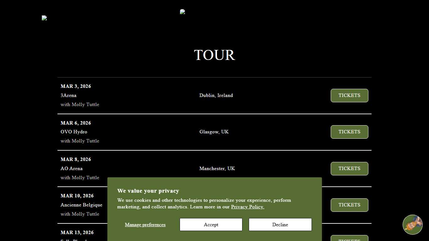 Tour Dates – Tyler Childers