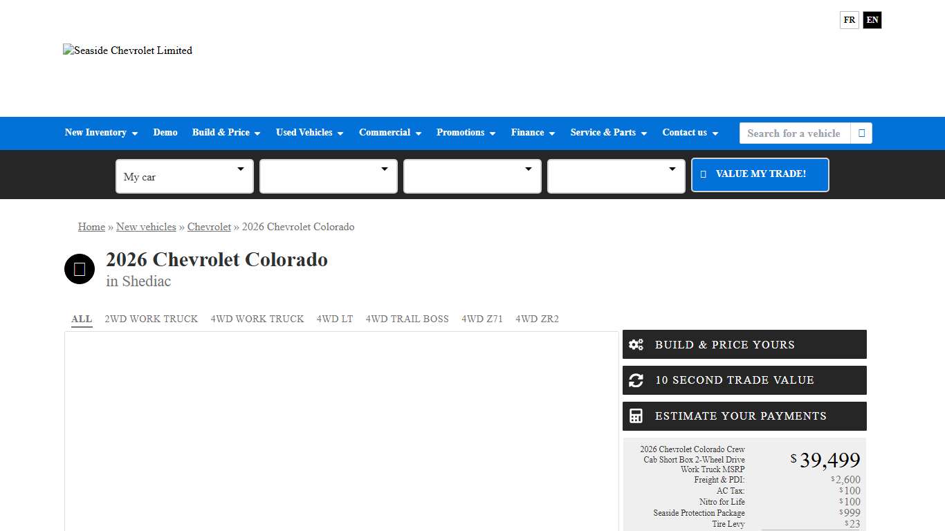 2026 Chevrolet Colorado : Price, Specs & Review Seaside Chevrolet Limited (Canada)