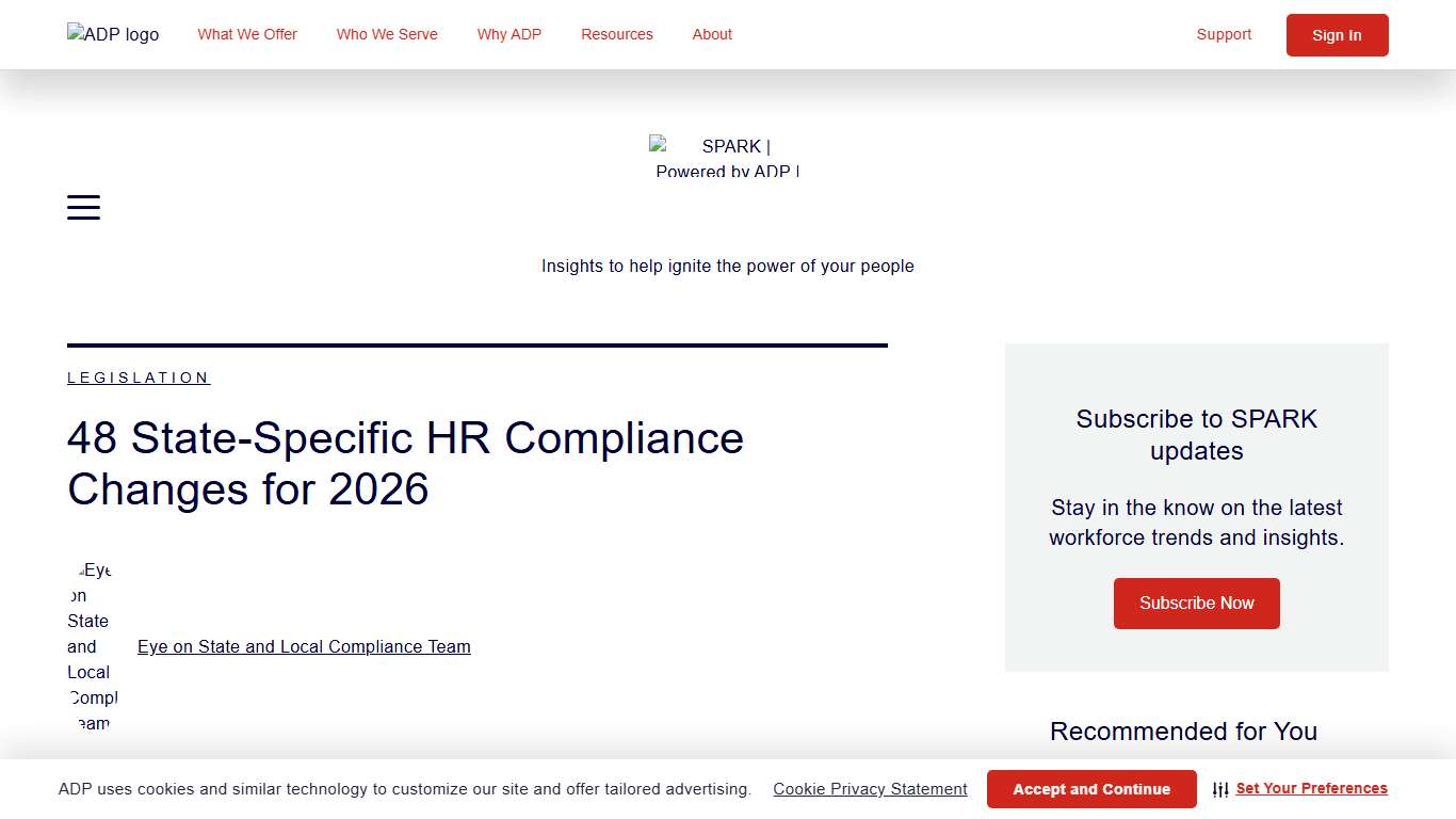 48 State-Specific HR Compliance Changes for 2026 SPARK Blog ADP